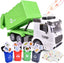 12.2" Garbage Truck Toys with Lights and Sounds, Friction Powered Recycling Truck, Toy Trucks for Kids