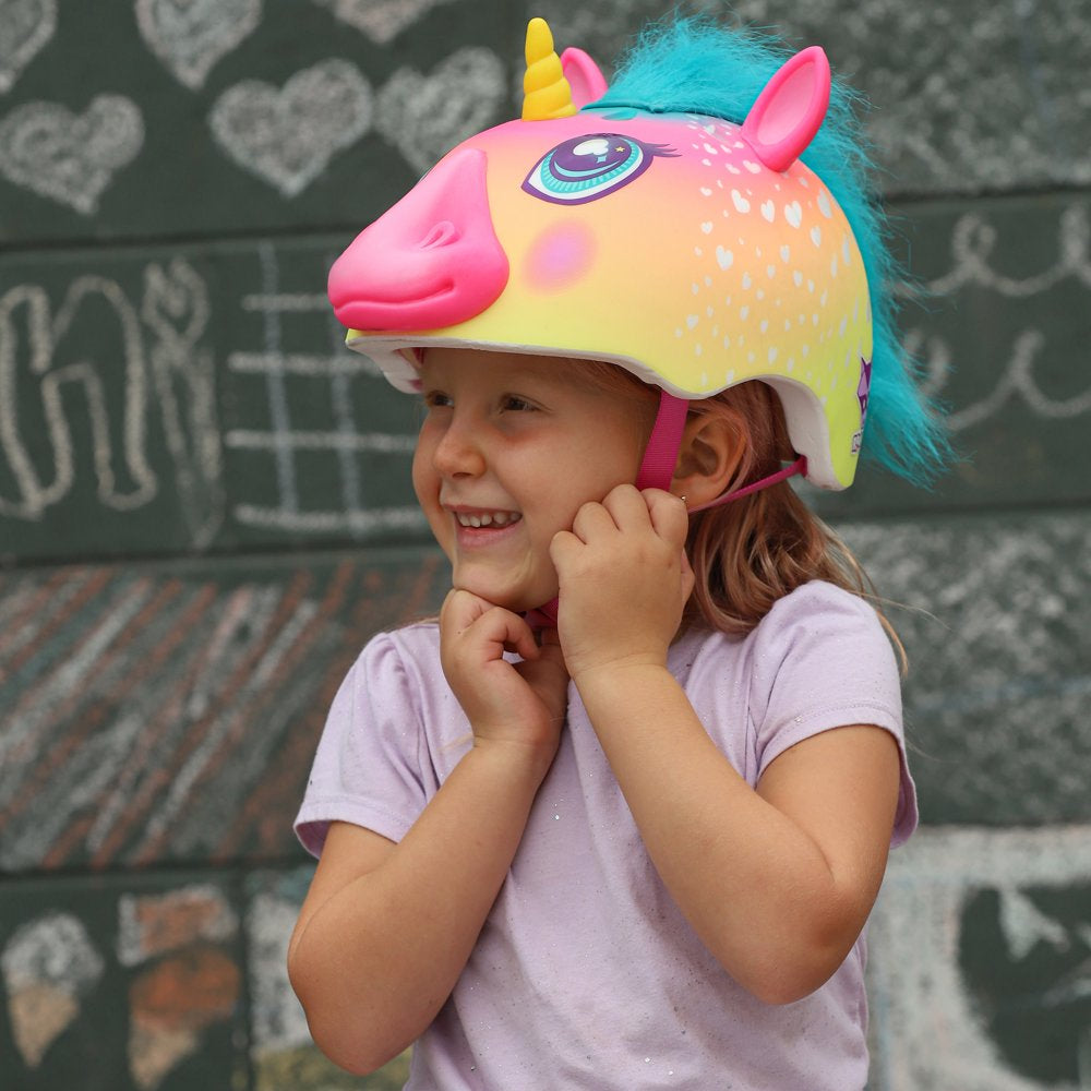 Super Rainbow Unicorn Hair Bike Helmet, Child 5+ (50-54Cm)