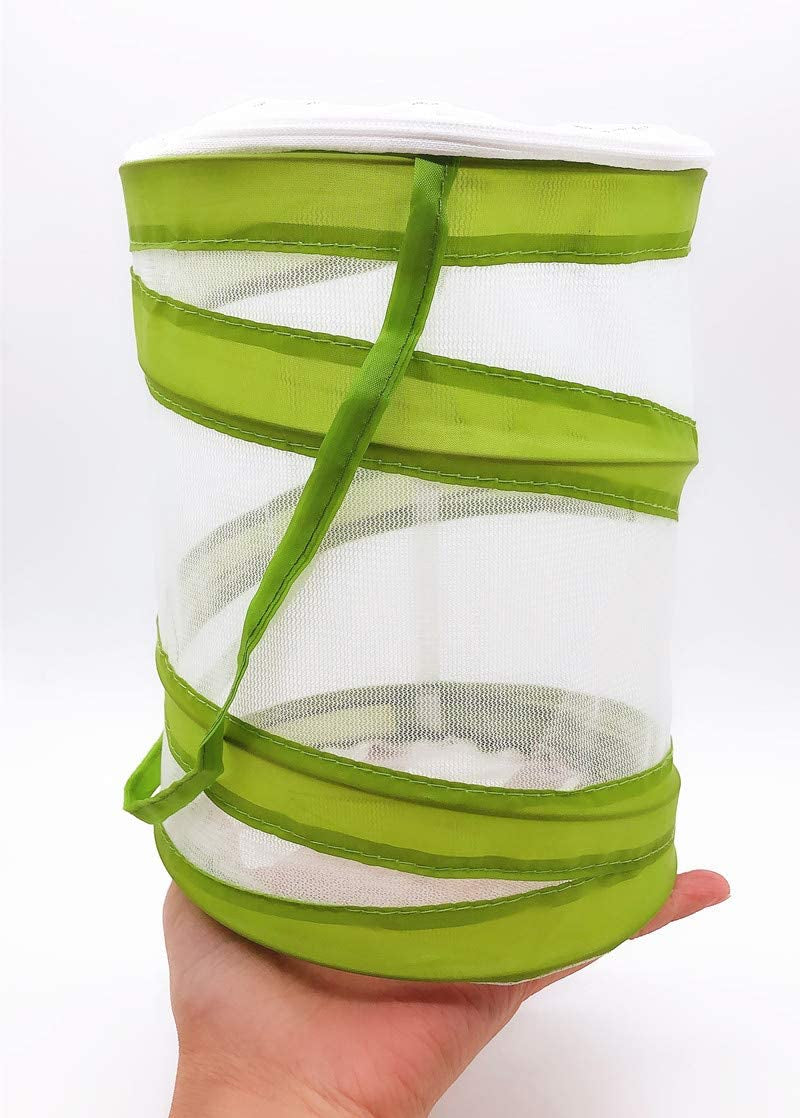  Mini Insect and Butterfly Habitat Insect Mesh Cage Caterpillars House, Bug Terrarium Pop-up 5.5" x 7" Tall for Kids