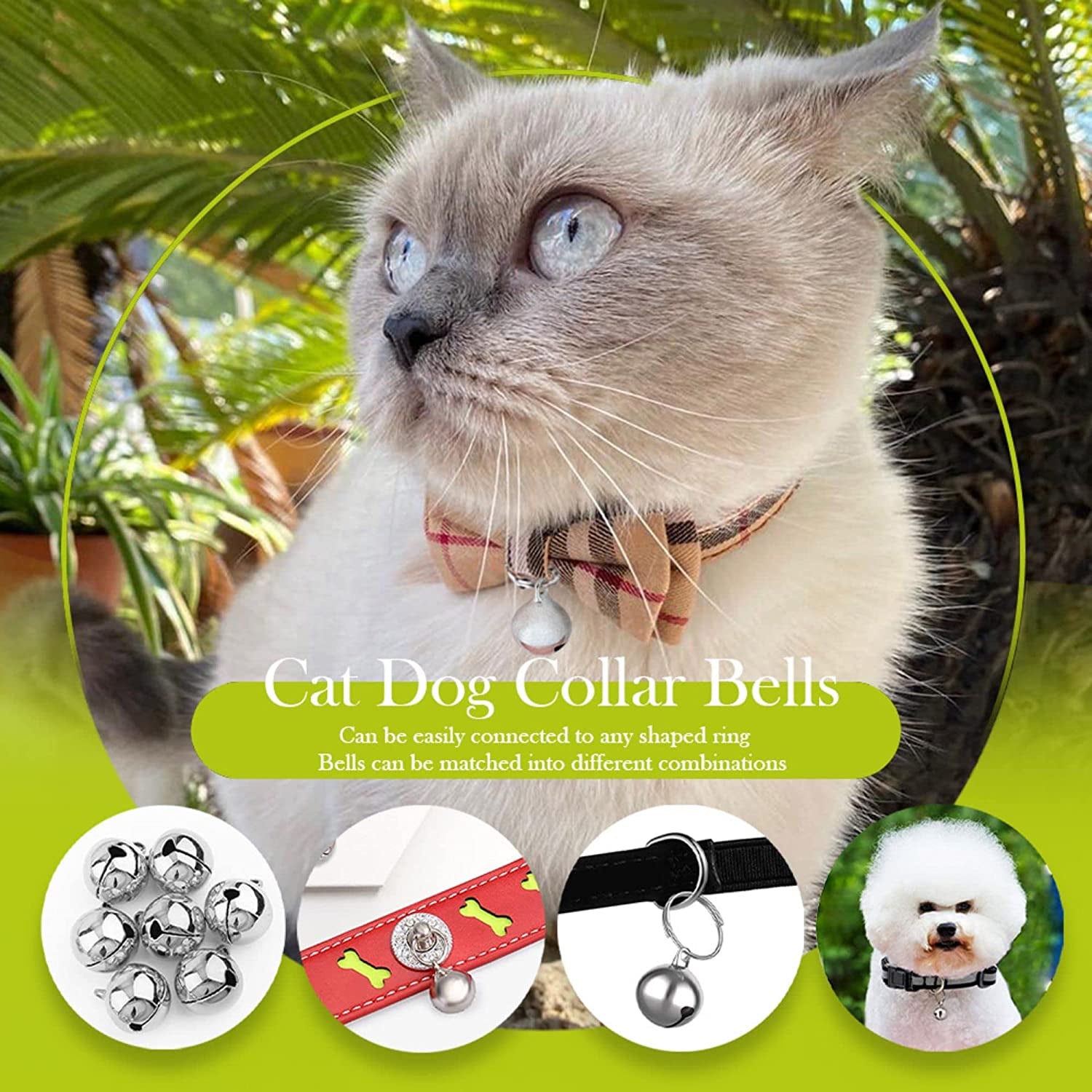  3 PCS Anti-Lost Training Bells for Collars, Suitable for Pet Pendant Accessories,1/2-Inch, Silver