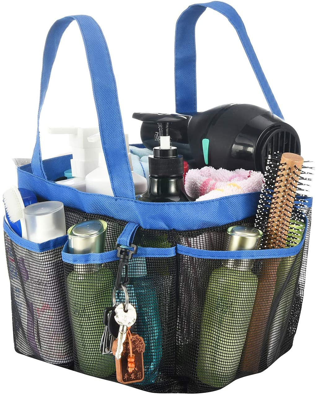 Haundry Portable Mesh Shower Caddy, 8 Basket Tote for Bathroom College Dorm, Large Shower Caddy Bag for Camping Gym