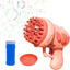 32 Holes Bubble Machine Gun for Kids Boys Girl Birthday Gifts, Portable Bubble Maker Blower with Colorful Lights for Kids Adults Outdoor Birthday Wedding Party Gift Camping Summer Toy (Red)