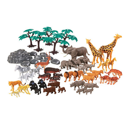 Adventure Force Safari Animals Jumbo Bucket, 55 Pieces