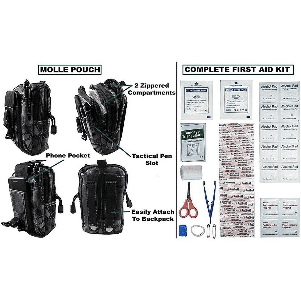 65 Piece Survival Kit - Multi-Functional Emergency Gear and Equipment