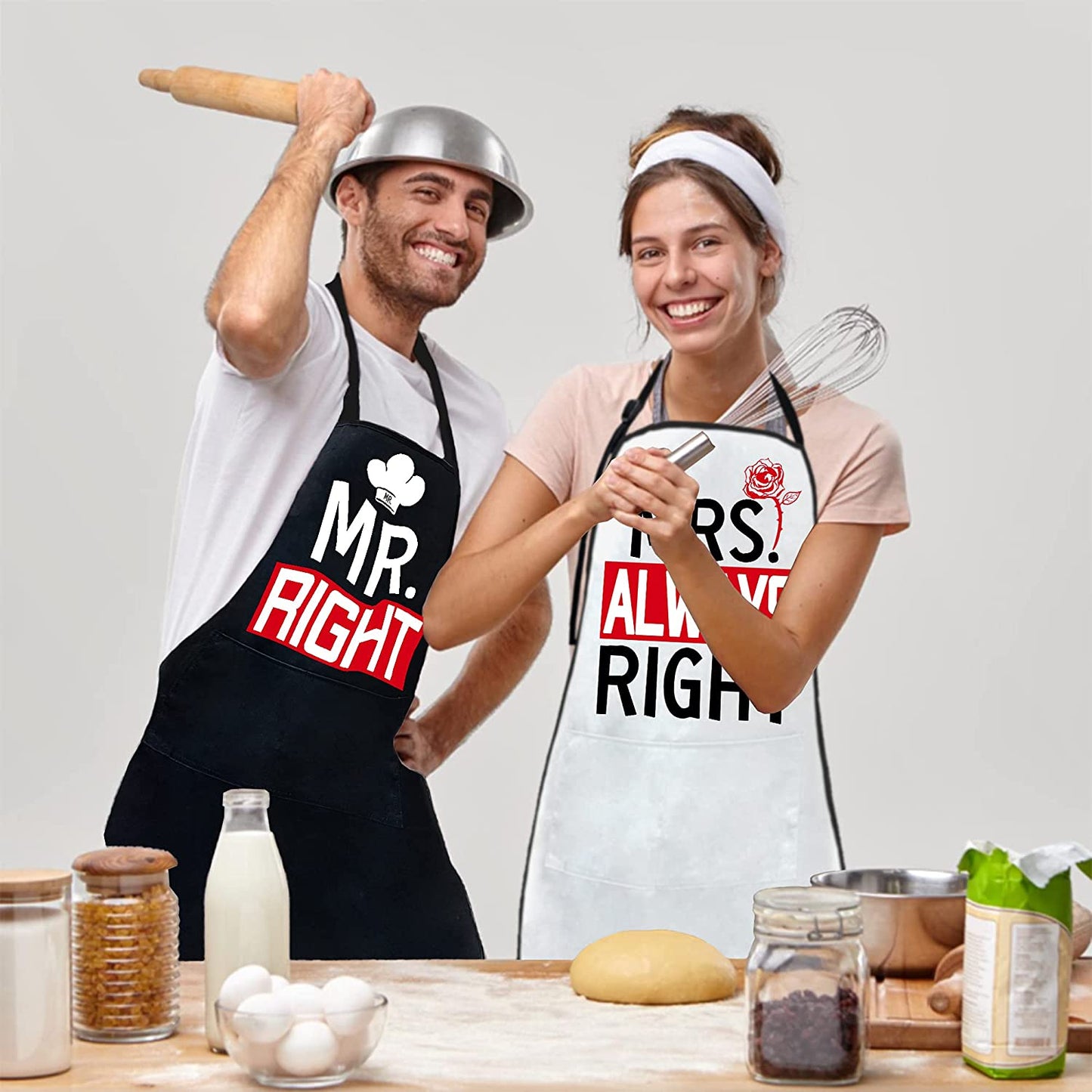 Mr Right Mrs Always Right,Couple Aprons