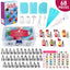  68 Pcs Cake Decorating Kit with 32 Numbered Icing Tips | 7 Korean Piping Tips | 21 Pastry Bags | 3 Cream Scrapers Baking Tools for Cake Lovers