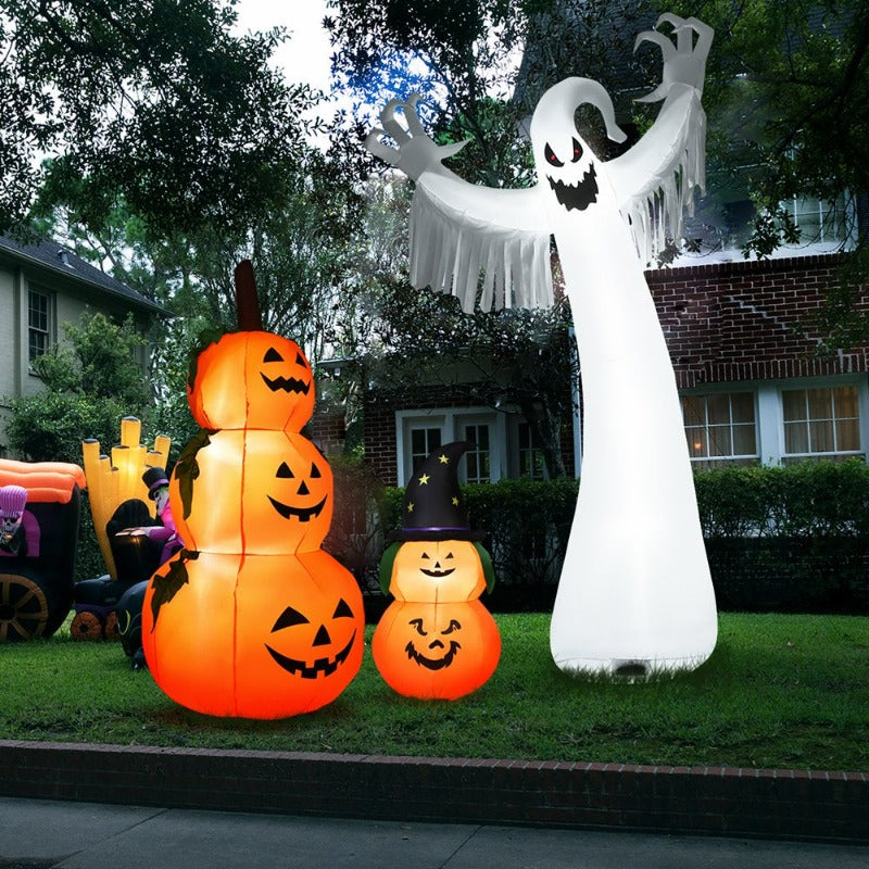 12Ft Inflatable Halloween Blow up Ghost Decoration W/ Built-In LED Light