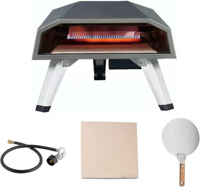 Outdoor Pizza Oven  Portable- Foldable Feet with Propane Gas Regulator and Hose, Pizza Peel, Stone. 12'' Pizza Maker