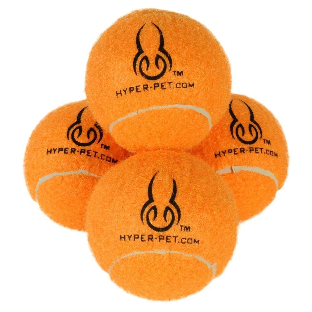  Tennis Balls, Dog Fetch Toys, Grade a Rubber Ball, Orange, 4 Count