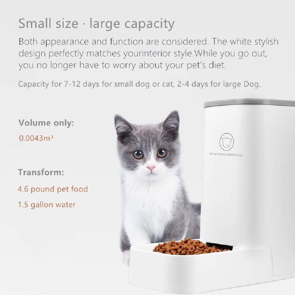 Cat or  Dog Feeder and Waterer Pet Self-Dispensing, Automatic Cat Feeders, Cat Food Dispenser, Gravity Food Feeder and Waterer Set with Pet Food Bowl for Small Medium Big Dog 