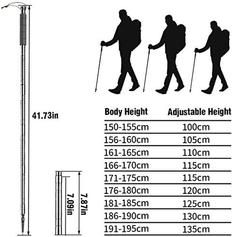 Hiking Pole Collapsible Lightweight for Hiking Stick Walking Pole for Man Women