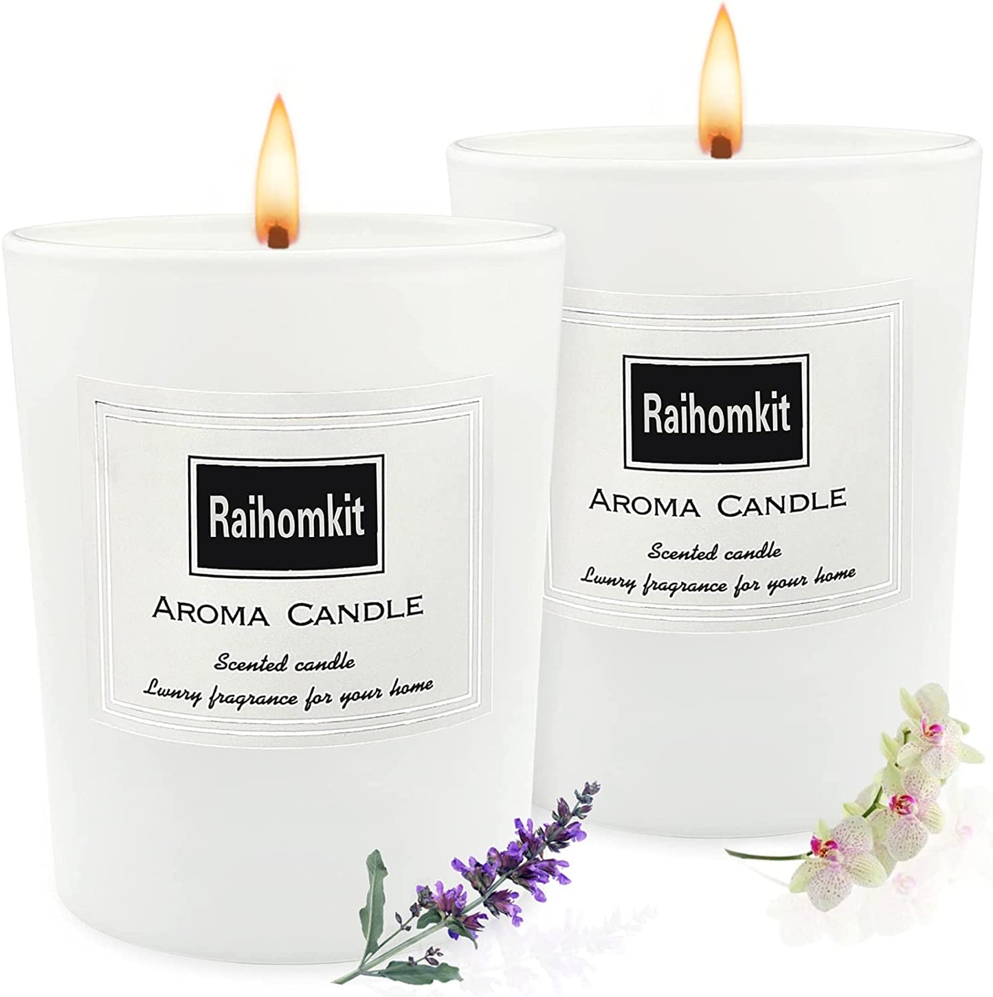 2 Pack Scented Candles for Her Sea Salt+Amber