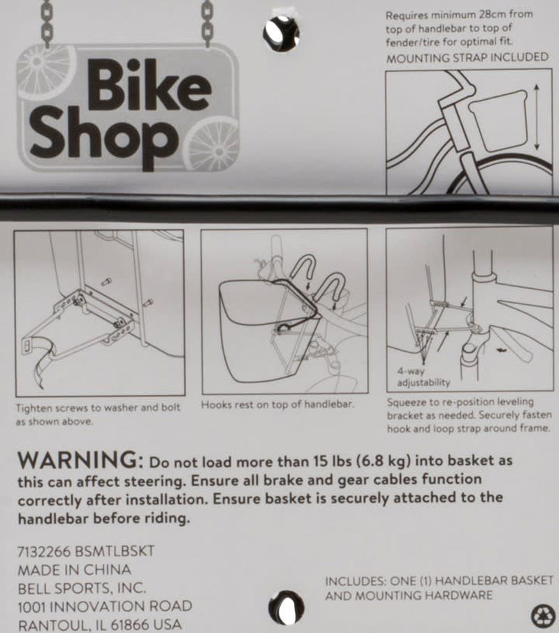Bike Shop Metal Bike Basket