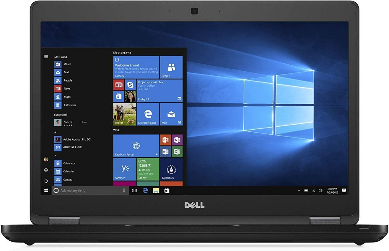 Dell Latitude 5480 14-Inch Business Laptop Notebook PC Intel I5-6300U 2.4Ghz 8GB DDR4 500GB HDD Backlit Keyboard Windows 10 Pro (Renewed)
