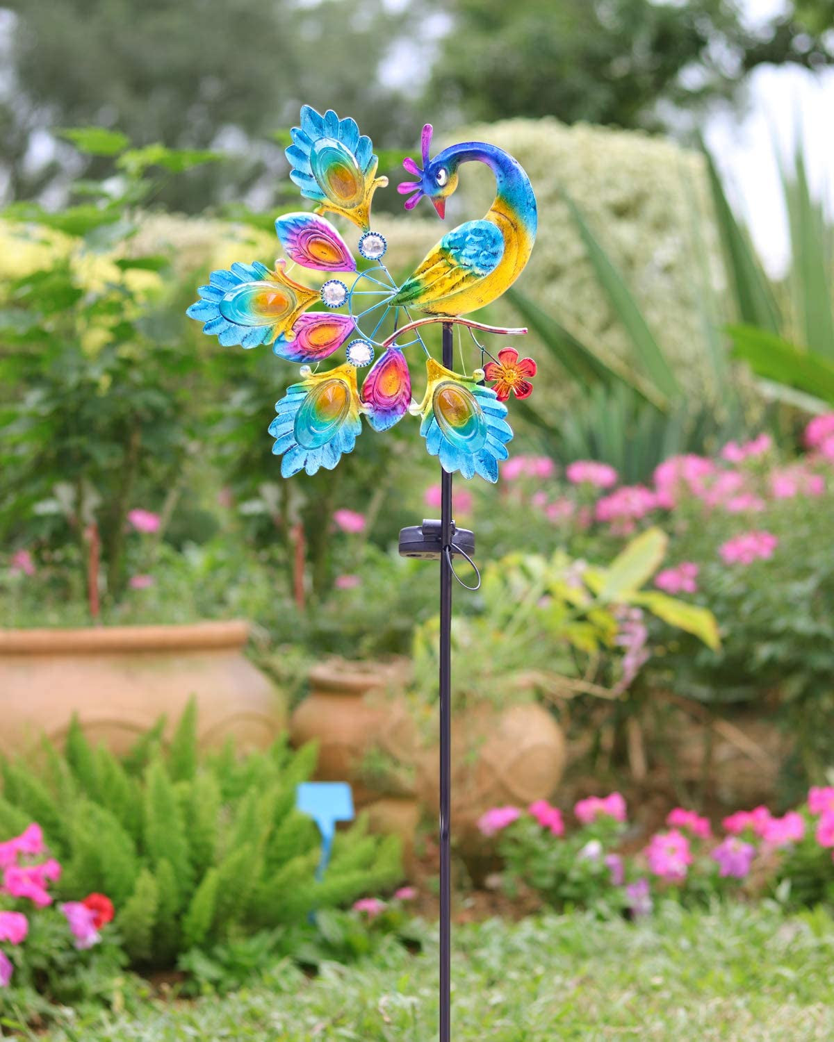  Garden Solar Lights Pathway Outdoor,Peacock Garden Stake Metal Lights Decorative Yard Art Waterproof LED Garden Lights,for Patio Yard Walkway Pathway Lawn Decoration