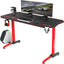 Vits Gaming Desk 55 Inch, Gaming Computer Desk, PC Gaming Table, T Shaped Racing Style Professional Gamer Game Station with Full Mouse Pad, Gaming Handle Rack, Cup Holder Headphone Hook
