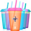  Color Changing Cups with Lids and Straws for Kids 6Pack