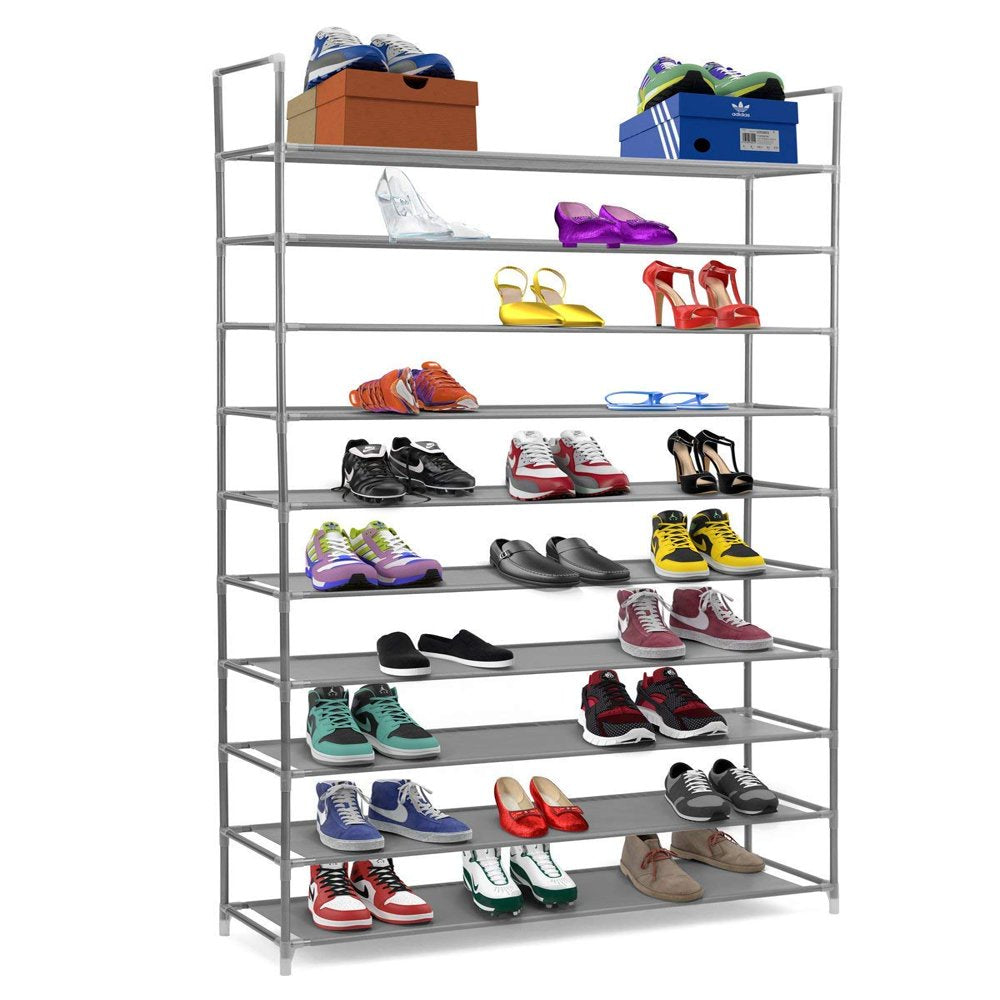 Portable 10 Tiers Shoe Rack Hold Up To 50 Pairs Shoe