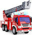 Fire Truck, Fire Truck Toy with Lights and Sounds, Extending Rescue Rotating Ladder Inertia Friction Powered Construction Vehicles Firetruck Toys, Best Gift Toy for Boys Girls Kids Ages 3-7+