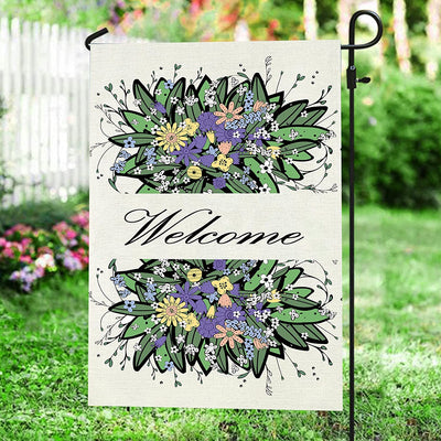 Welcome Garden Flag Spring Floral Sunflower12X18" for  Outside Decor 