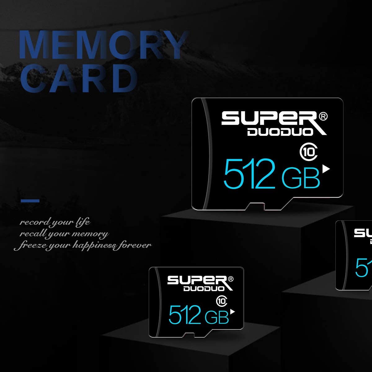 512GB Micro SD Card Class10 Micro SD Memory Card 512GB TF Card High Speed MicroSD Card with SD Card Adapter for Camera Computer Game Console, Dash Cam, Surveillance, Drone