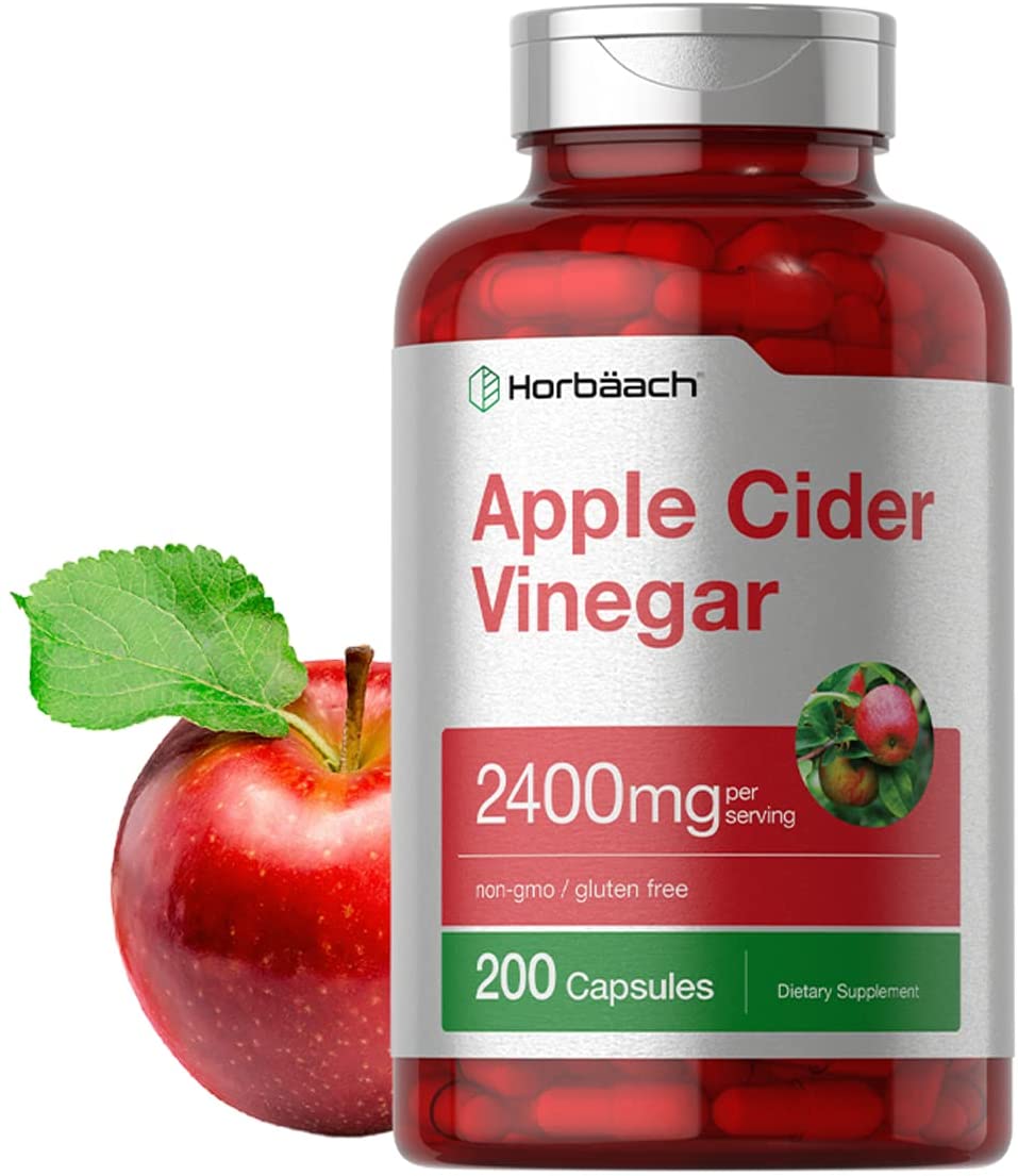Apple Cider Vinegar Capsules | 2400Mg | 200 Pills | Non-Gmo, Gluten Free Supplement | by Horbaach