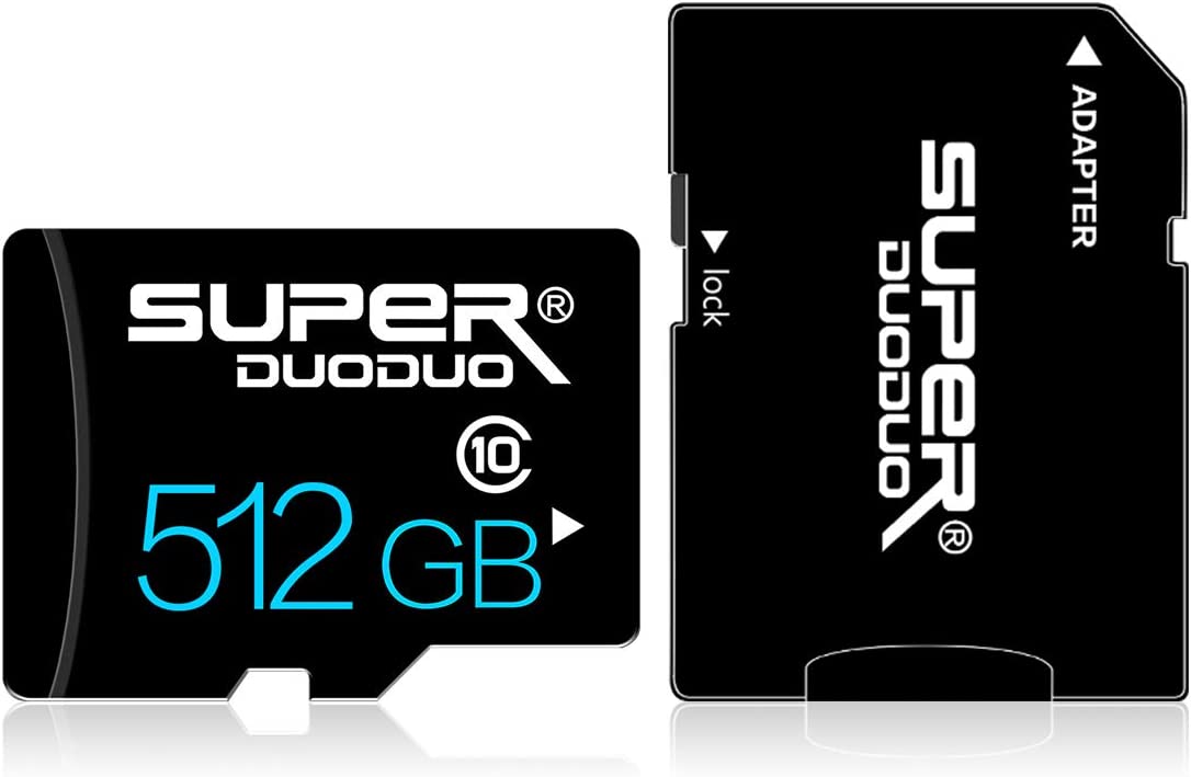 512GB Micro SD Card Class10 Micro SD Memory Card 512GB TF Card High Speed MicroSD Card with SD Card Adapter for Camera Computer Game Console, Dash Cam, Surveillance, Drone