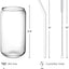  Drinking Glasses with Glass Straw 4pcs Set - 16oz Can Shaped Glass Cups, Beer Glasses, Iced Coffee Glasses, Cute Tumbler Cup, Ideal for Whiskey, Soda, Tea, Water, Gift - 2 Cleaning Brushes