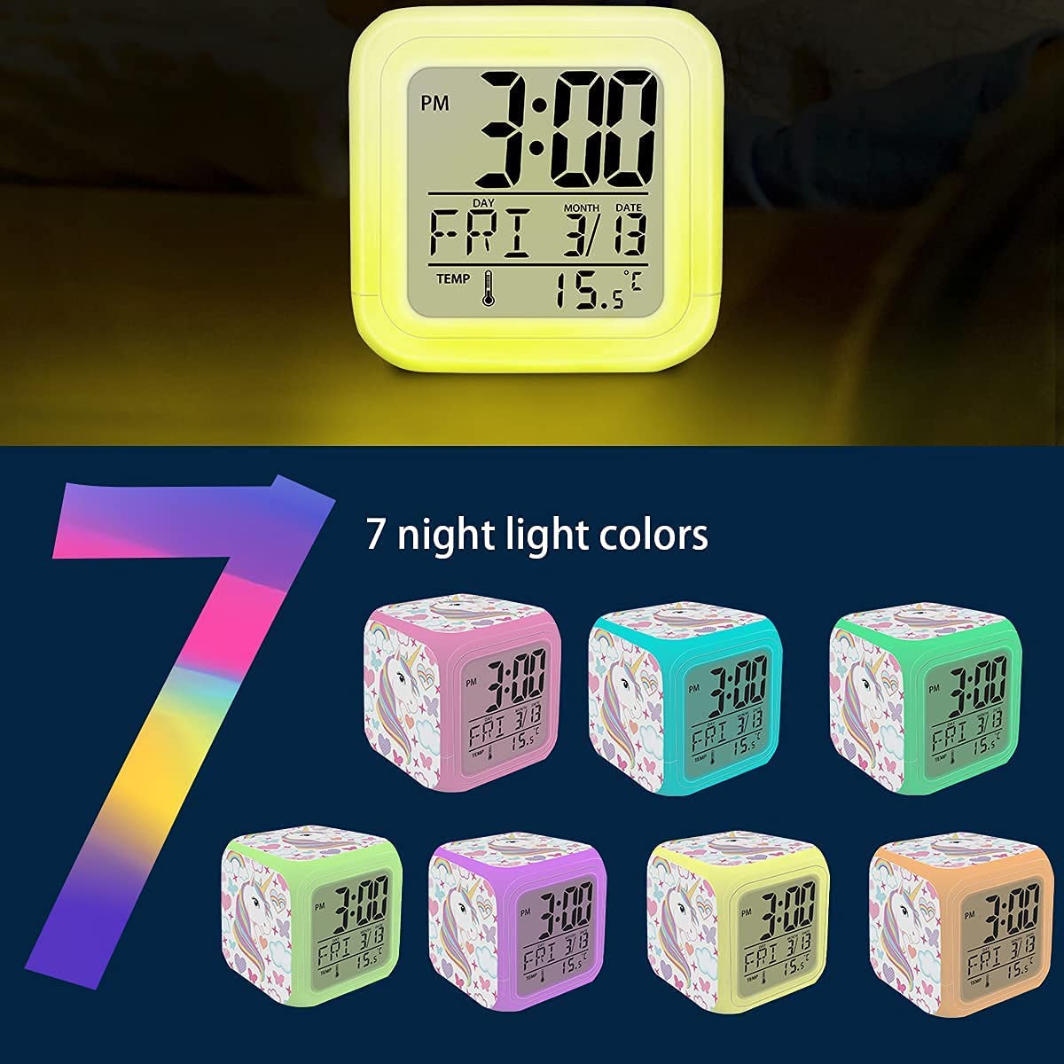 Unicorn Digital Alarm Clock for Kids 