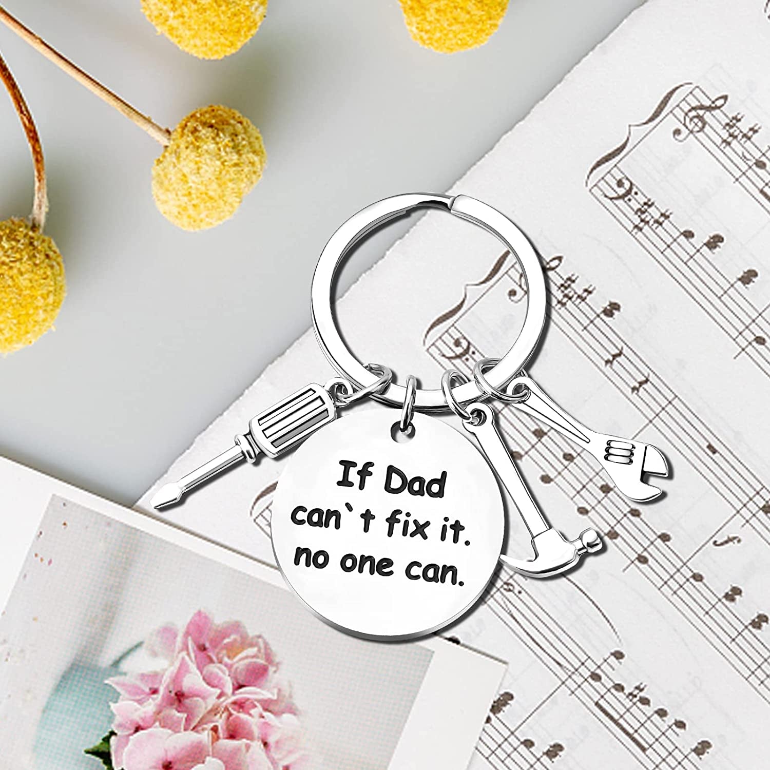  Fathers Day Keychain Gifts for Dad from Daughter Son Kids,Dad Gifts Keychain,Gifts for Father Stepdad Husband Men,Funny Gifts for Fathers Day Birthday Valentines Day Thanksgiving Day Christmas