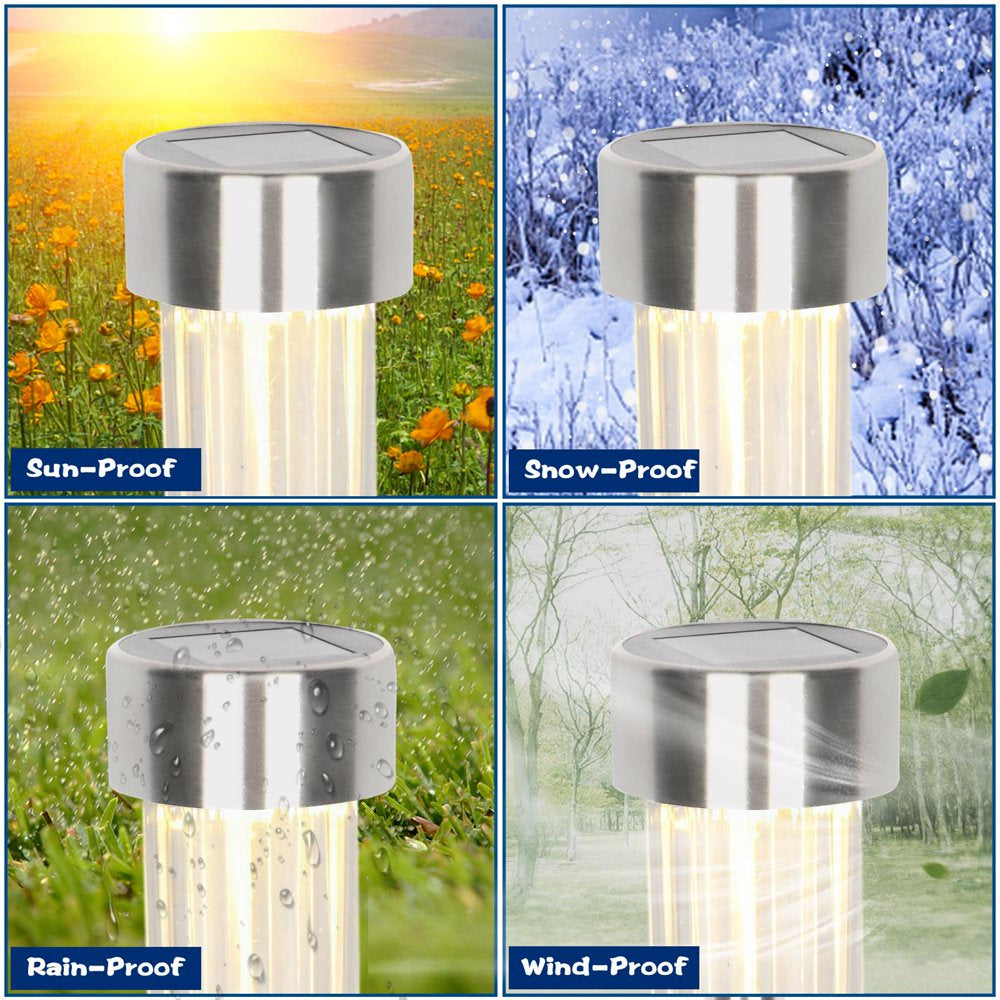 24 Pack Stainless Steel LED Solar Light
