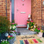 Welcome Peeps Easter Rabbits Elegant Decorative Doormat, Seasonal Spring Easter Holiday Low-Profile Floor Mat Switch Mat for Indoor Outdoor