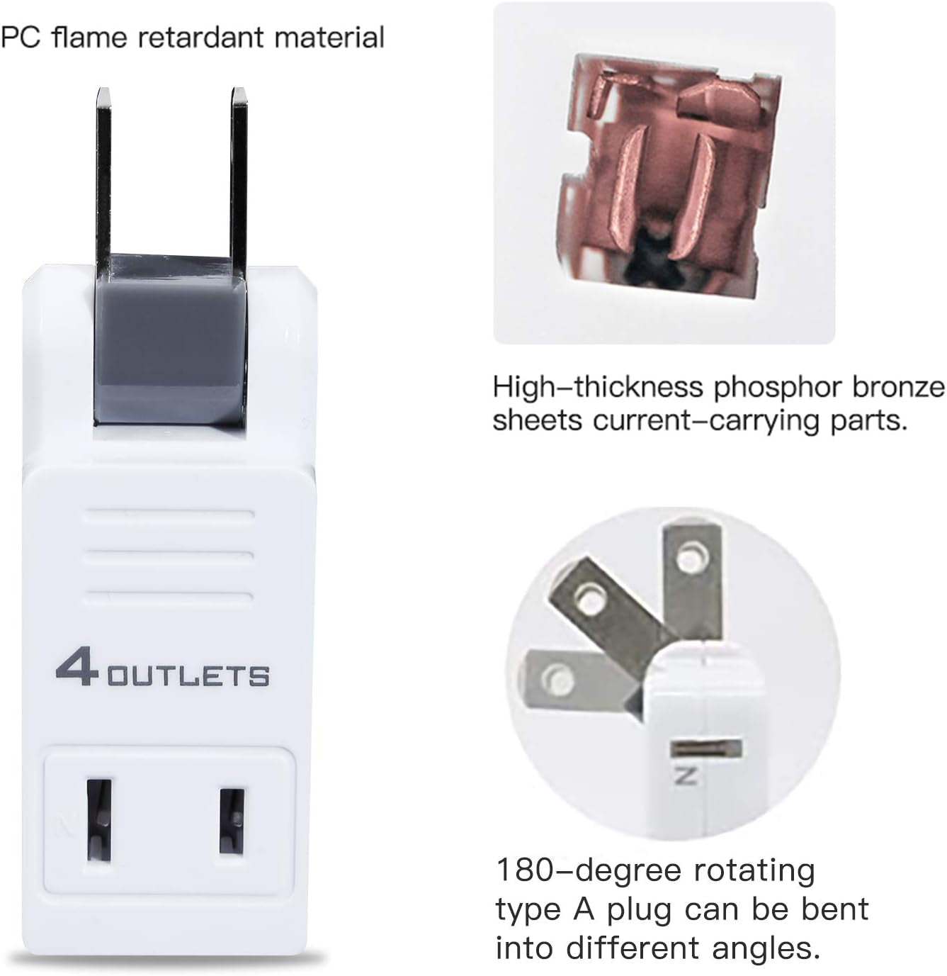 2 Prong Swivel Wall Adapter