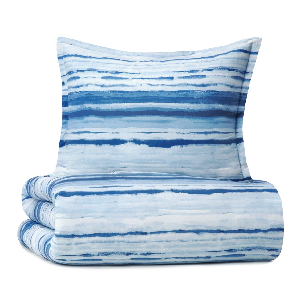 Desert Tie Dye Reversible Organic Cotton Blend Comforter Set,Blue, 2-Pieces