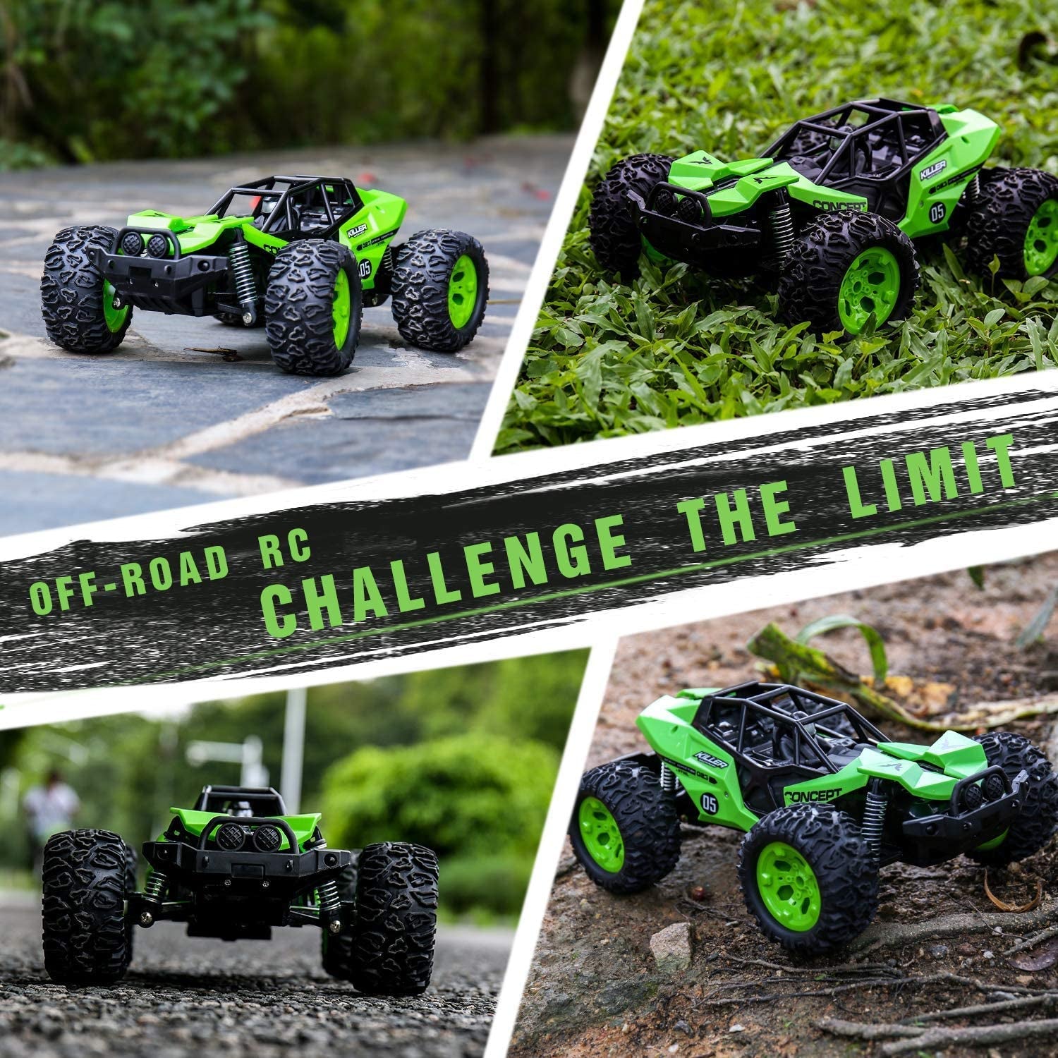 Sainsmart Jr. off Road RC Car 1:12 Large Size Remote Control Truck with Two Rechargeable Batteries 25KM/H High Speed 2.4Ghz Monster Vehicle for Kids