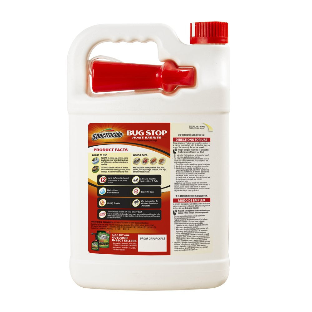 Spectracide Bug Stop Home Barrier, Ready-To-Use, Insect Killer, 1-Gal
