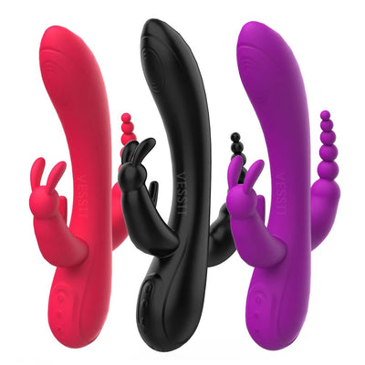 3 in 1 G-Spot Rabbit Vibrator 12 Speed Clitoral Stimulator Sex Toys Valentine'S Day Gift for Women Adult Toys(Rose Red)