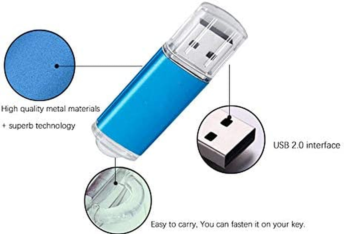  32GB USB Thumb Drive 2.0 High Speed USB Memory Stick Jump Drive Zip Drives Pen Drive,Blue,32 GB