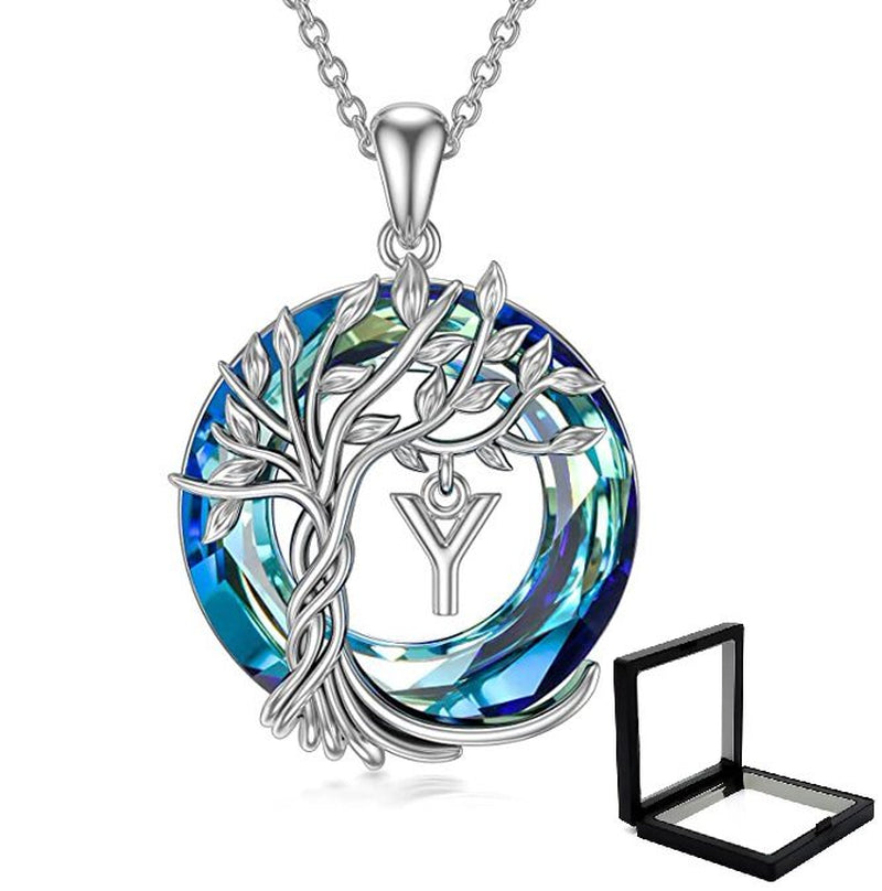 Tree of Life Necklace for Women with Initial Letter