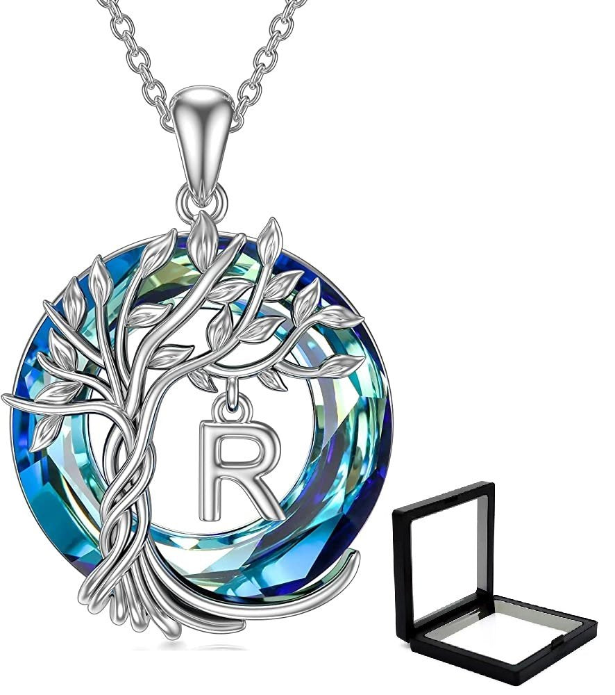 Tree of Life Necklace for Women with Initial Letter