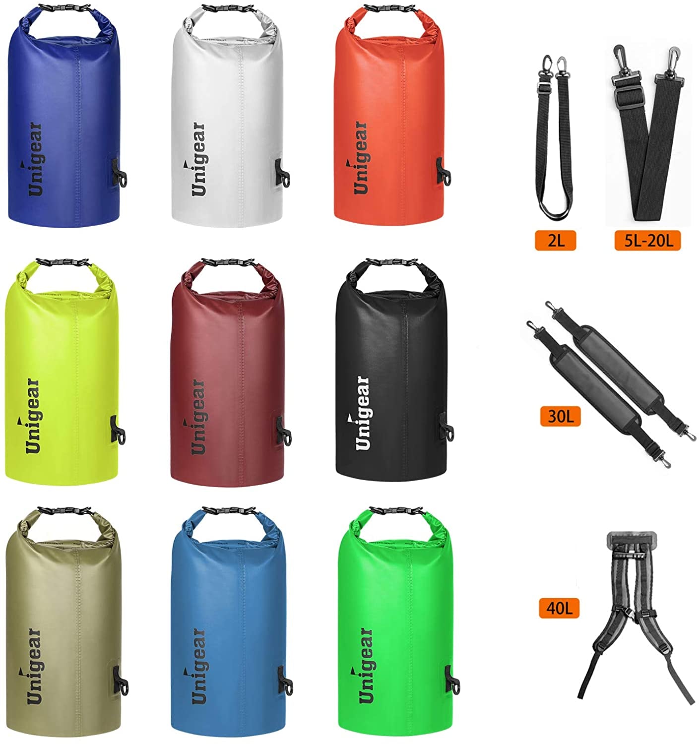 Dry Bag Waterproof, Floating and Lightweight Bags for Kayaking, Boating, Fishing, Swimming and Camping with Waterproof Phone Case