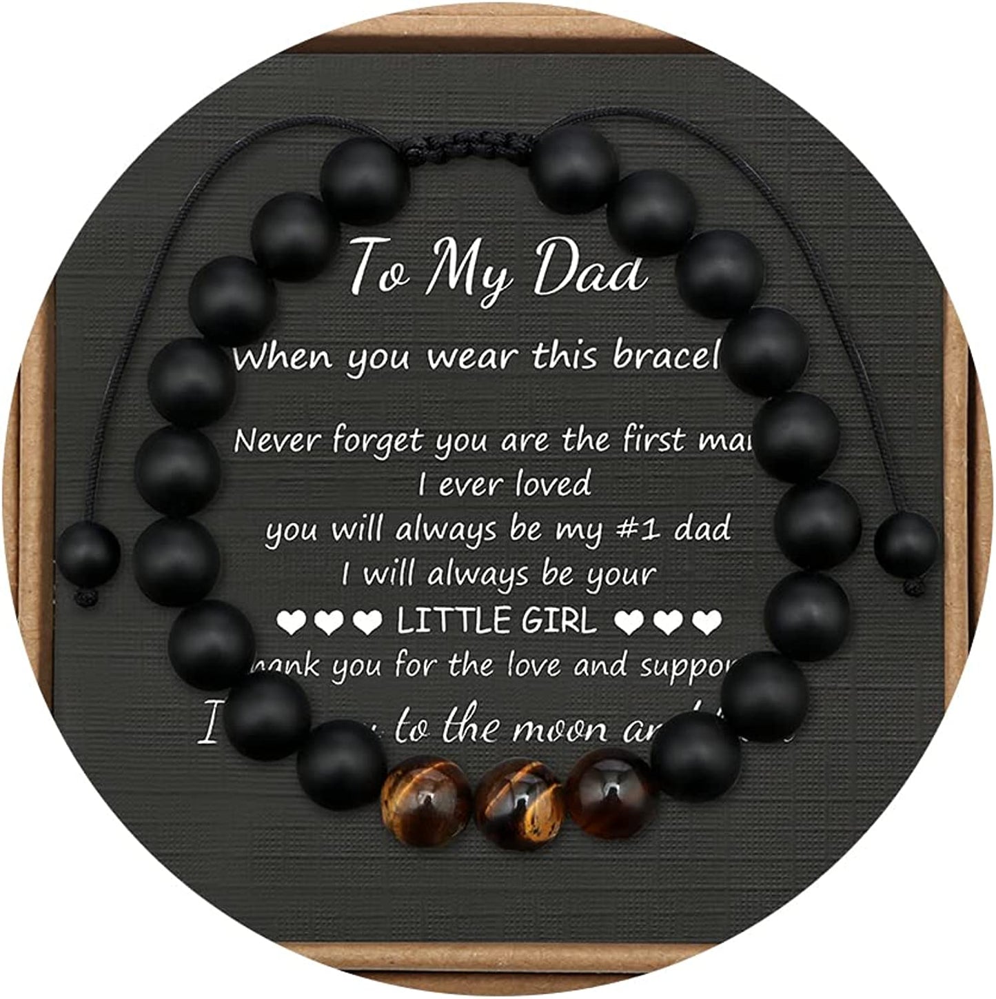  Tiger Eye Beaded Bracelets for Men To My Boyfriend Husband Son Brother Grandson Mens Bracelet Anniversary Birthday Christmas Father's day Gifts for Him
