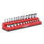 3/8-Inch Magnetic Socket Organizer, Holds 26 SAE Sockets, Red Color, Professional Quality Tools Organizer