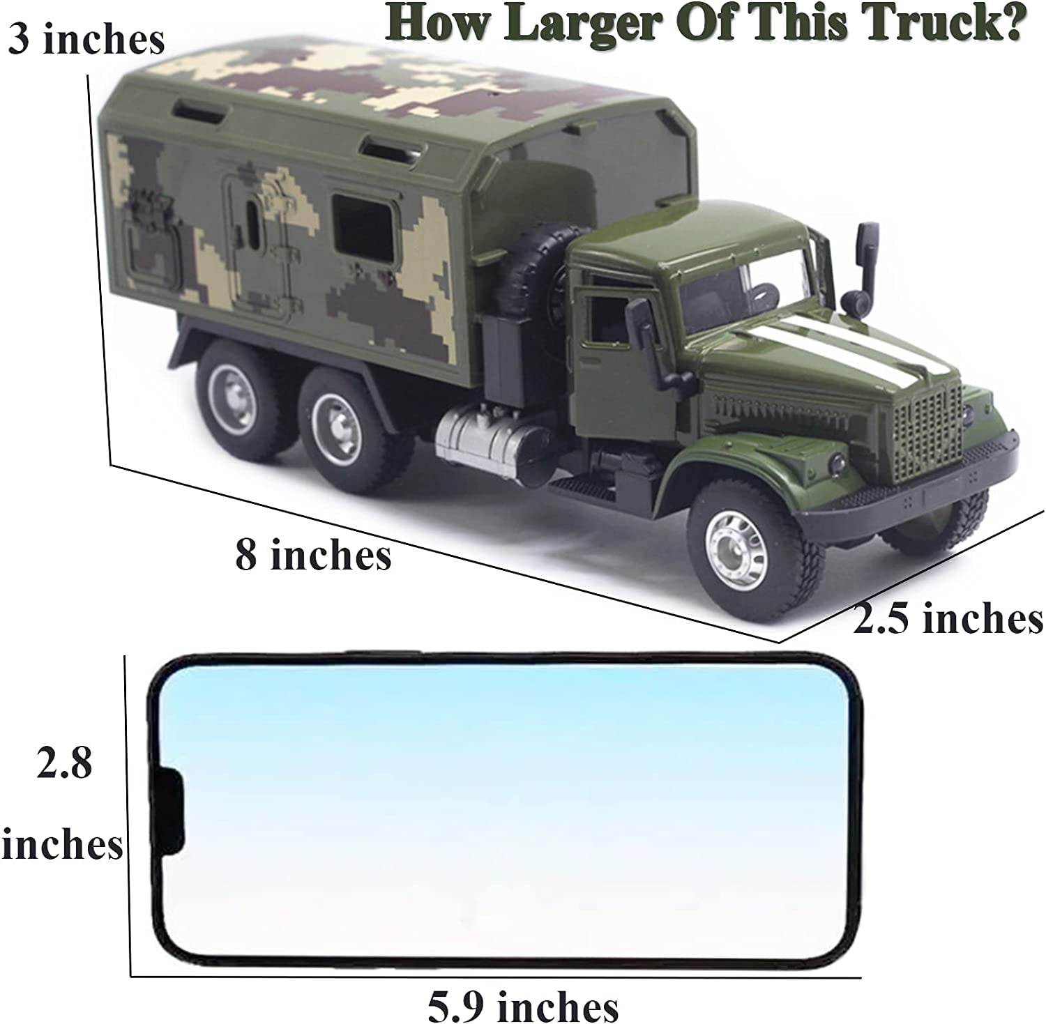 Military Truck Army Armored Model Car Treatment Transport Vehicle Metal Diecast Pull Back Toy with Lights and Sounds