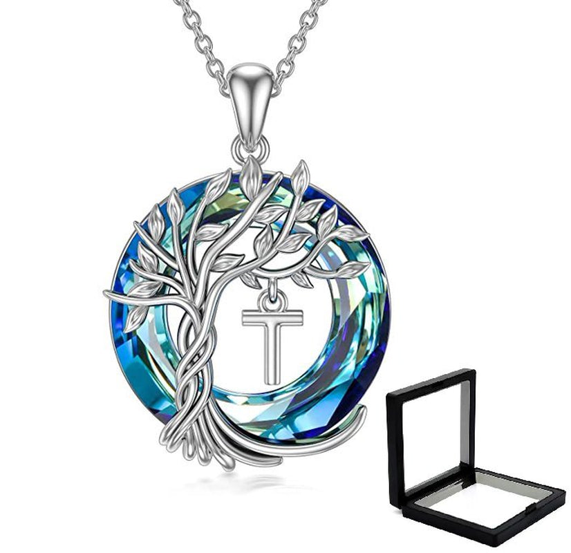 Tree of Life Necklace for Women with Initial Letter