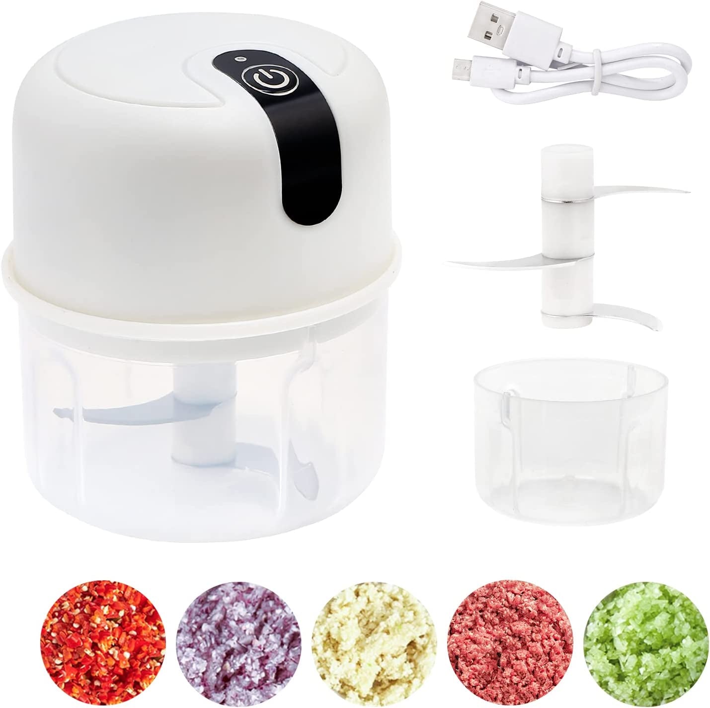 Small Food Processor With Divider 250ML/8.8FL OZ