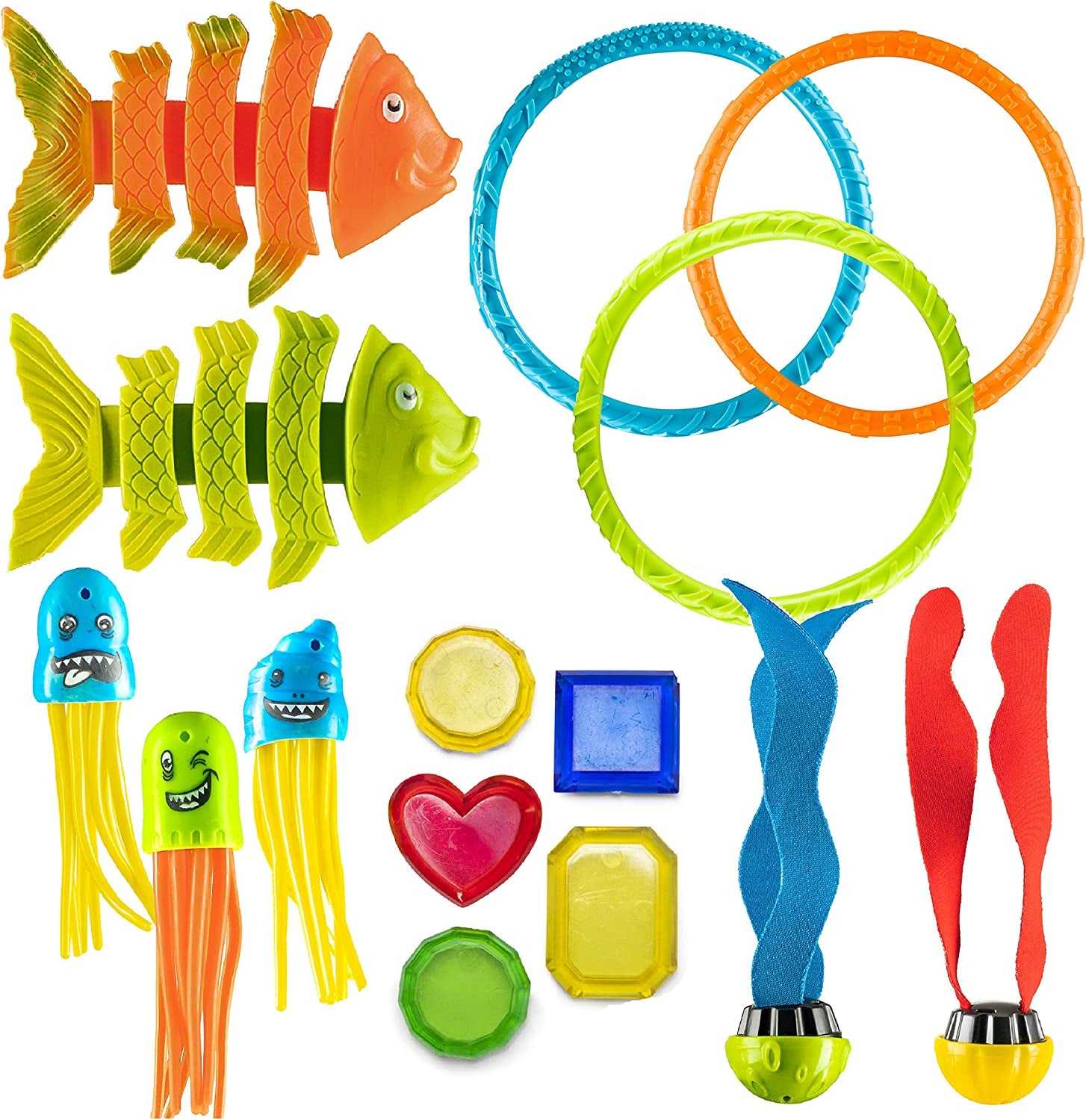 15 Pack Pool Diving Toy Set with Carrying Bag