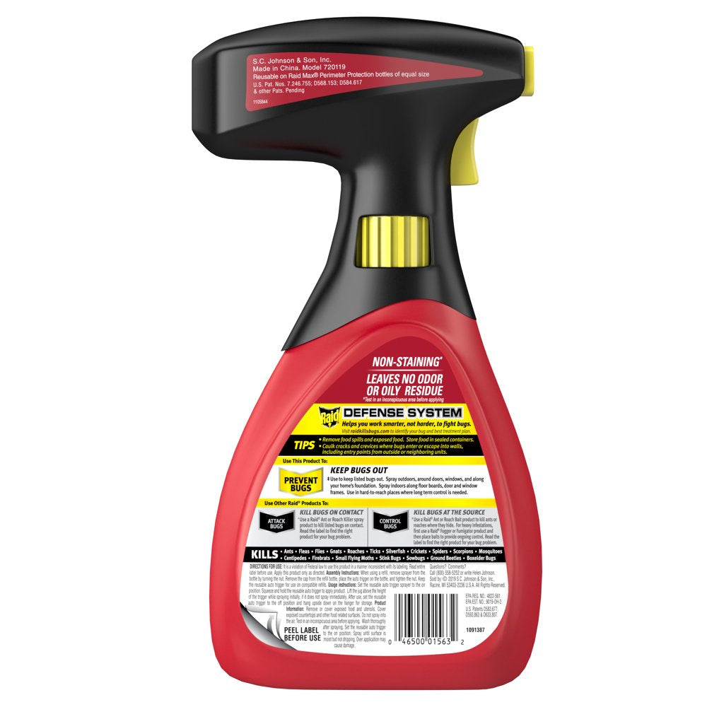 Raid® Max Perimeter Protection, Multi Insect Killer Spray, Lasts up to 18 Months*, 30 Fl Oz