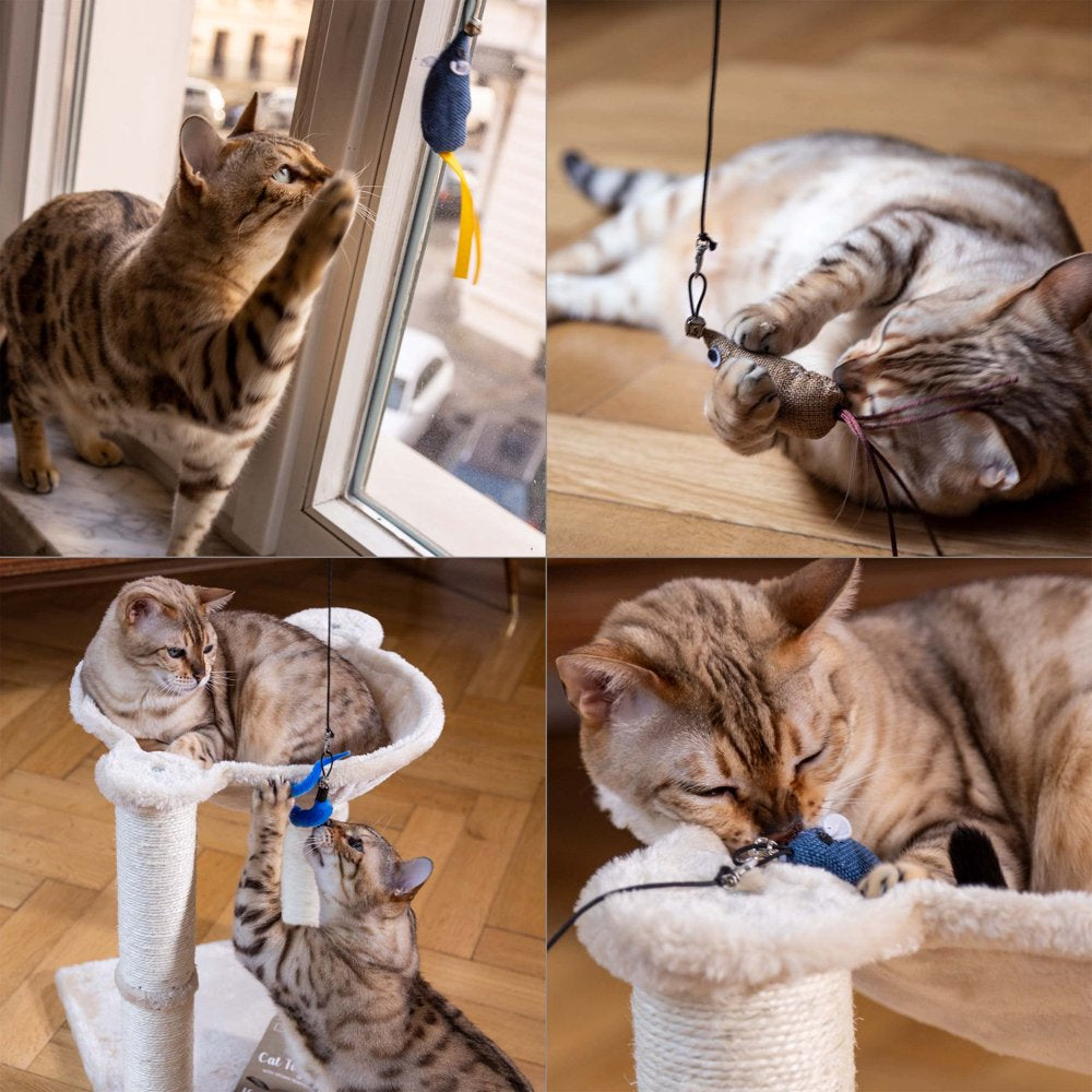 15 Pcs Cat Toy Set with Big Cat Wand Toy Artificial Cat