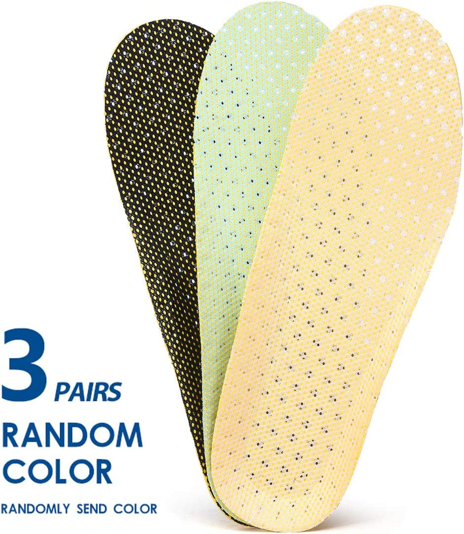 3 Pairs Breathable Shoe Insoles Water Shoes Inserts Sports Shoe Insole Replacement Insoles for Men (US8-11)